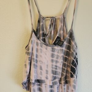 Y2K Rue21 Maxi Dress Pink Black Tie-Dye Size Small Retro Soft Hippie